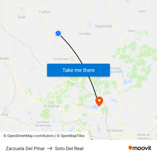 Zarzuela Del Pinar to Soto Del Real map