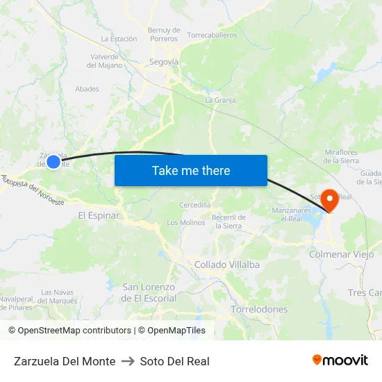 Zarzuela Del Monte to Soto Del Real map