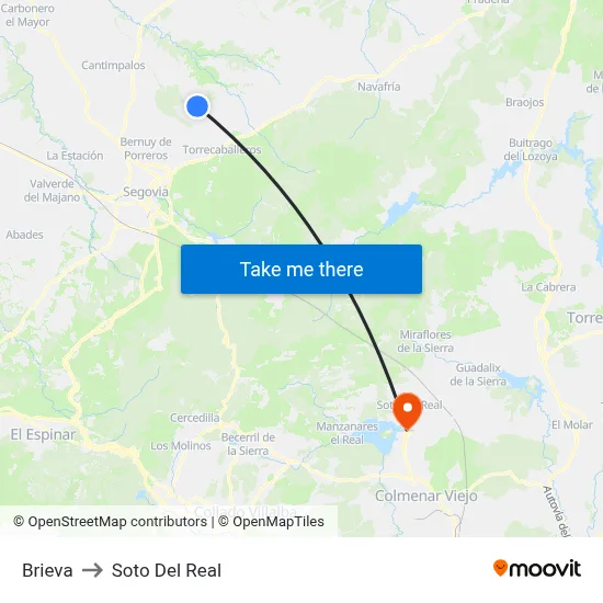 Brieva to Soto Del Real map