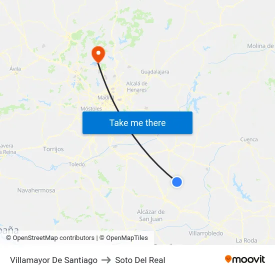 Villamayor De Santiago to Soto Del Real map