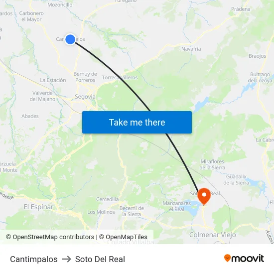 Cantimpalos to Soto Del Real map