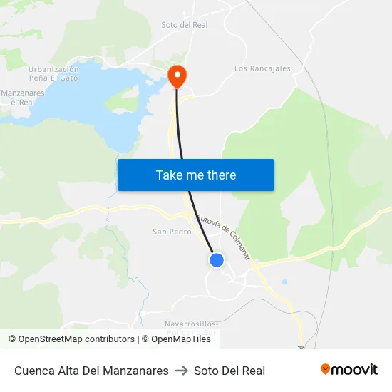 Cuenca Alta Del Manzanares to Soto Del Real map