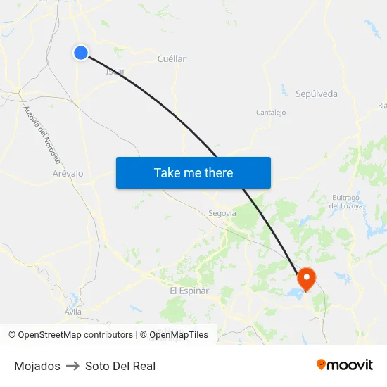 Mojados to Soto Del Real map