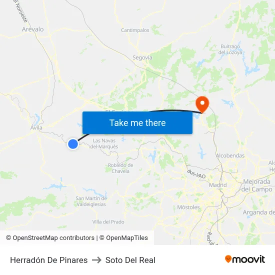 Herradón De Pinares to Soto Del Real map