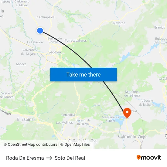 Roda De Eresma to Soto Del Real map