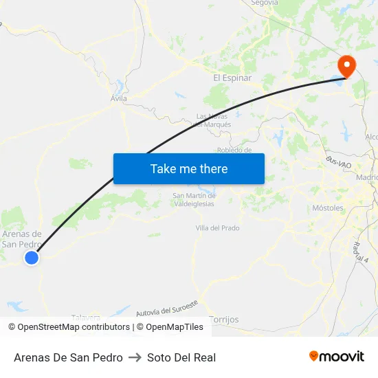Arenas De San Pedro to Soto Del Real map