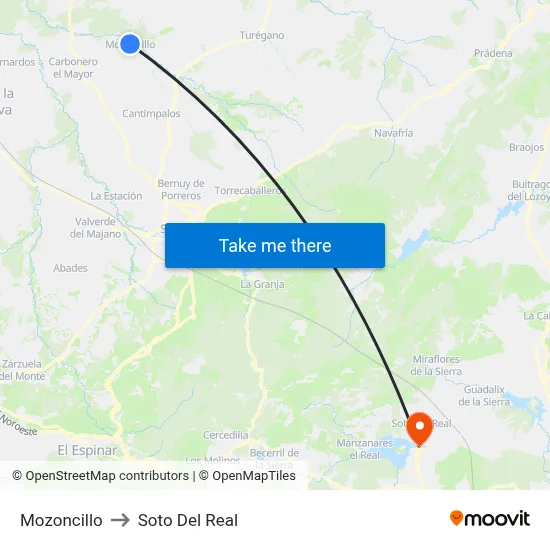 Mozoncillo to Soto Del Real map
