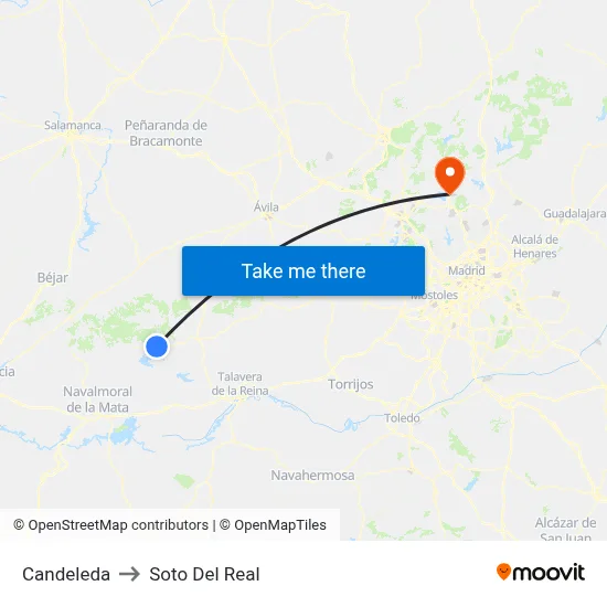Candeleda to Soto Del Real map