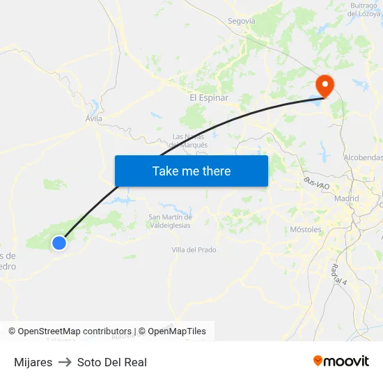 Mijares to Soto Del Real map