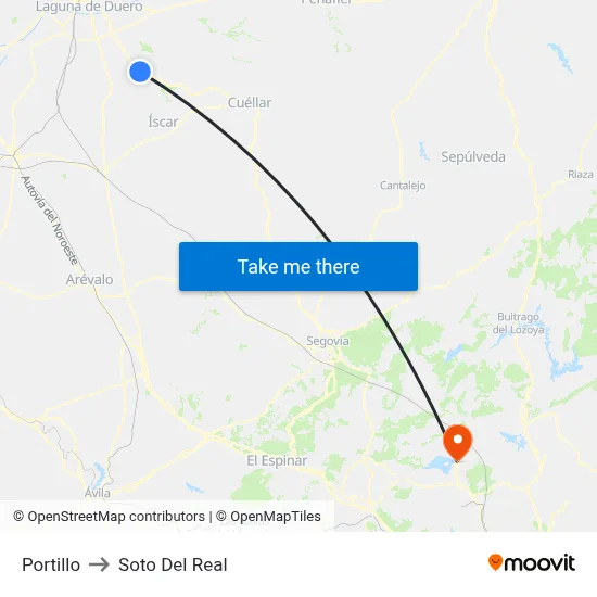 Portillo to Soto Del Real map