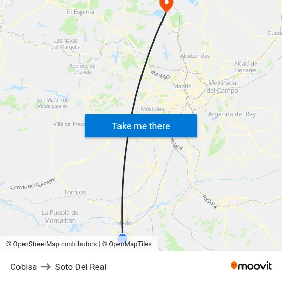 Cobisa to Soto Del Real map