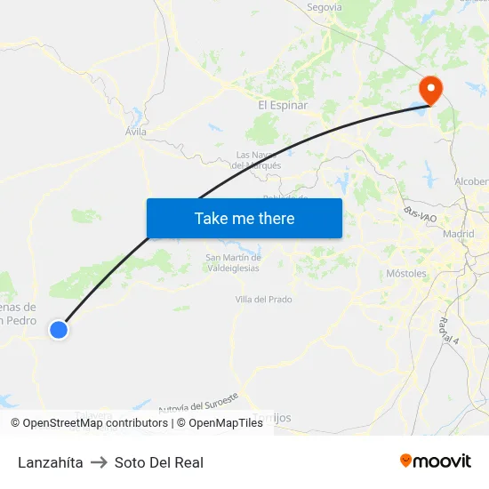 Lanzahíta to Soto Del Real map