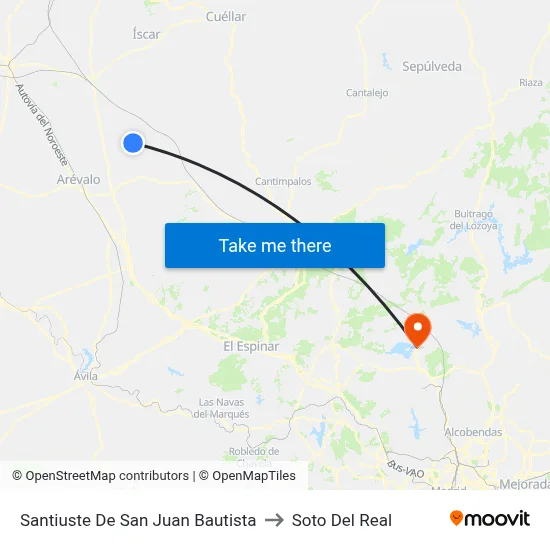 Santiuste De San Juan Bautista to Soto Del Real map