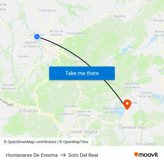 Hontanares De Eresma to Soto Del Real map