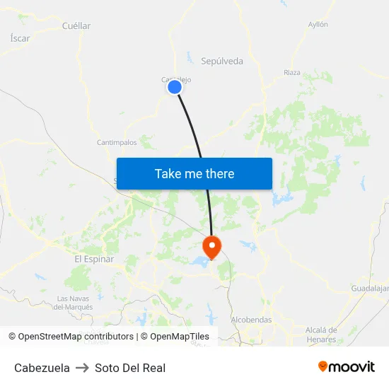 Cabezuela to Soto Del Real map