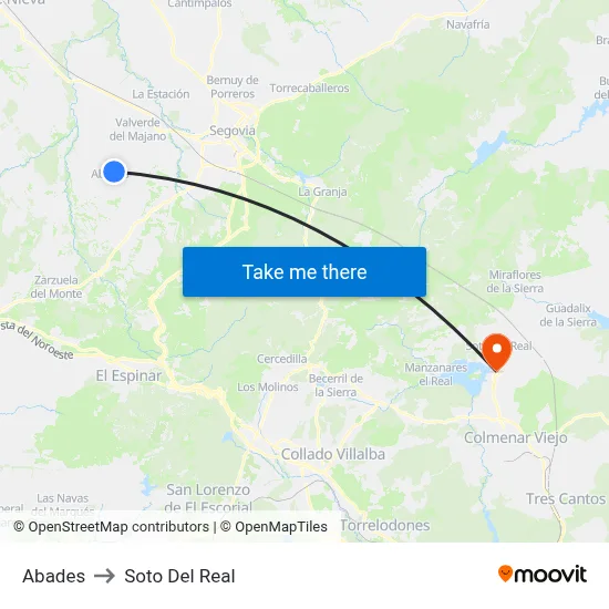 Abades to Soto Del Real map
