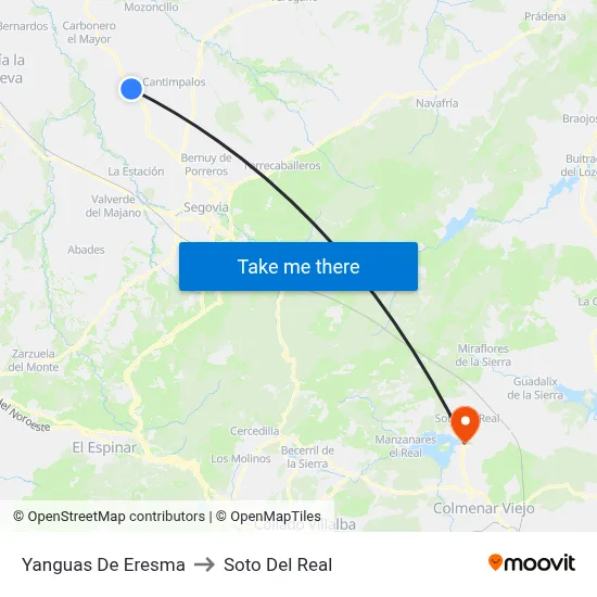 Yanguas De Eresma to Soto Del Real map
