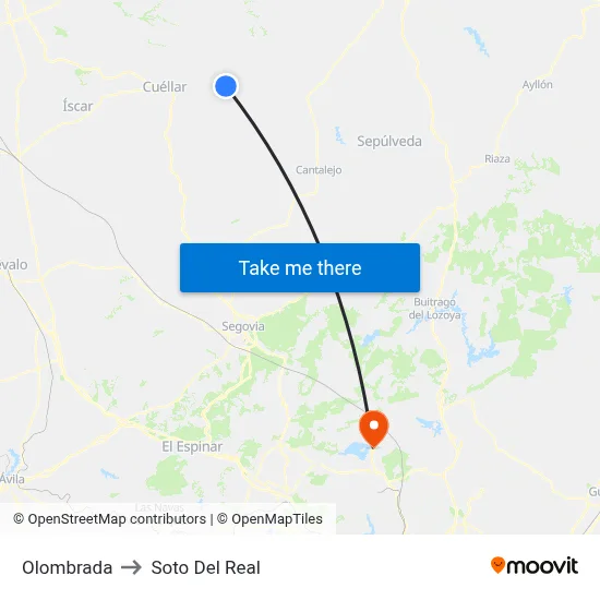 Olombrada to Soto Del Real map