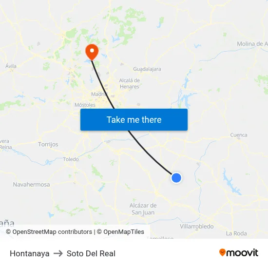 Hontanaya to Soto Del Real map