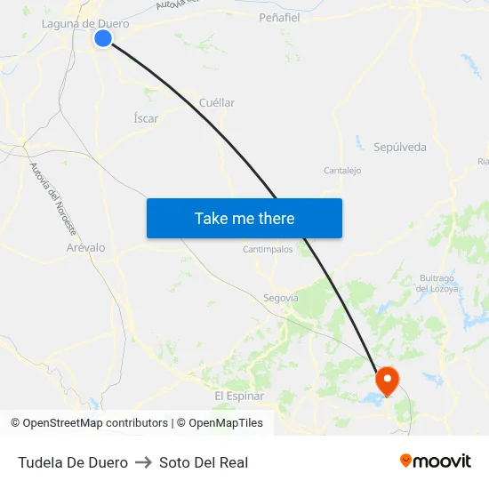 Tudela De Duero to Soto Del Real map