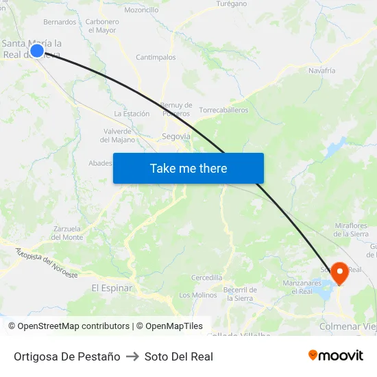 Ortigosa De Pestaño to Soto Del Real map