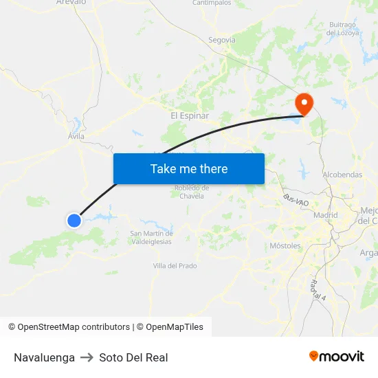 Navaluenga to Soto Del Real map