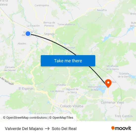 Valverde Del Majano to Soto Del Real map