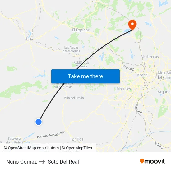 Nuño Gómez to Soto Del Real map