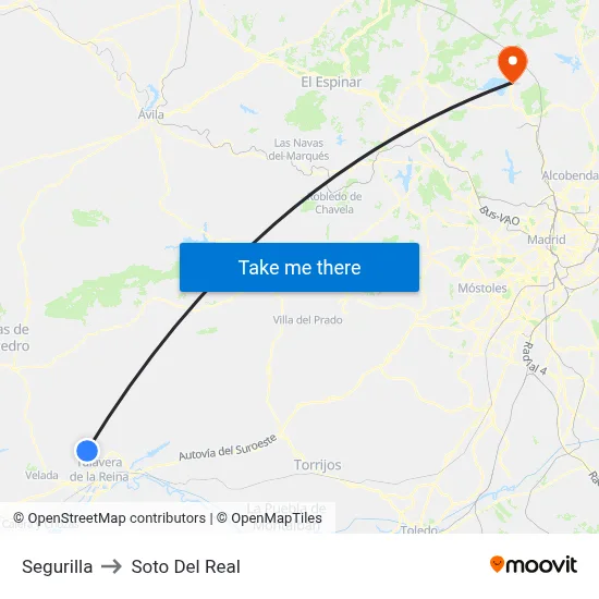 Segurilla to Soto Del Real map
