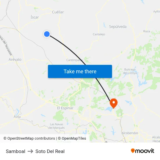 Samboal to Soto Del Real map
