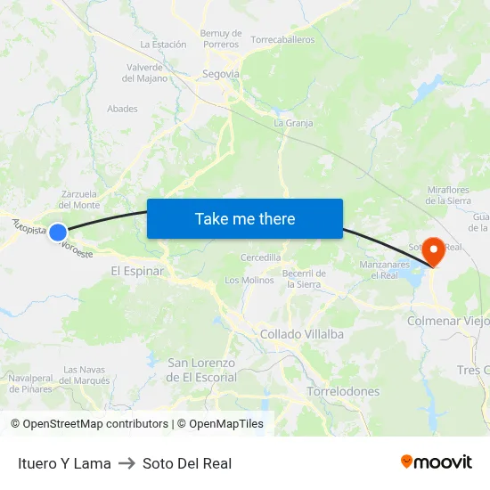 Ituero Y Lama to Soto Del Real map