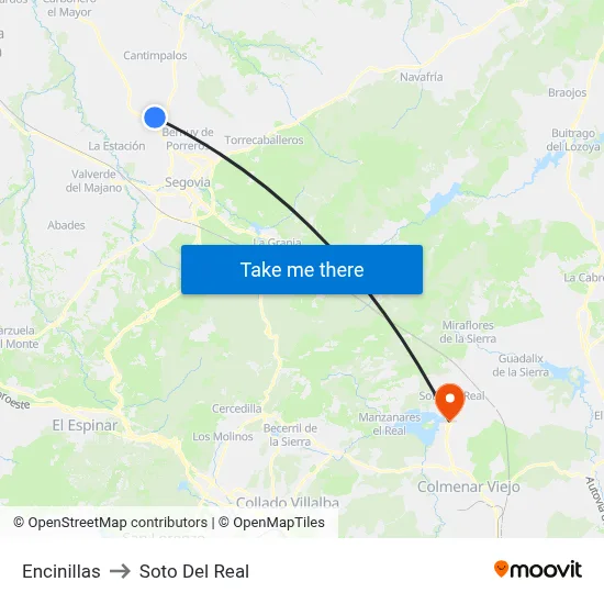 Encinillas to Soto Del Real map