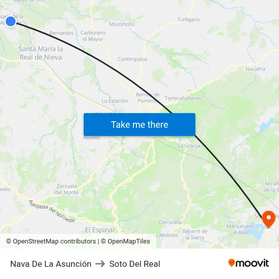 Nava De La Asunción to Soto Del Real map
