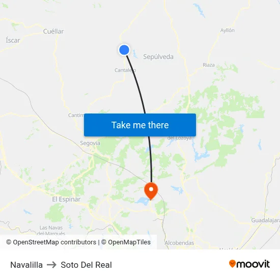 Navalilla to Soto Del Real map