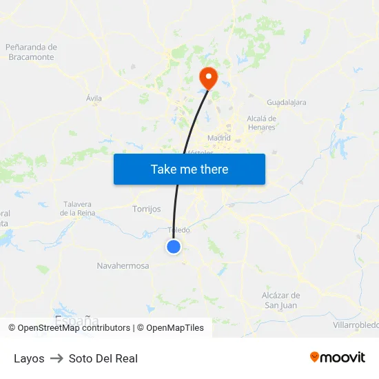 Layos to Soto Del Real map