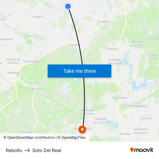 Rebollo to Soto Del Real map