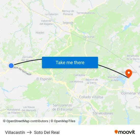 Villacastín to Soto Del Real map