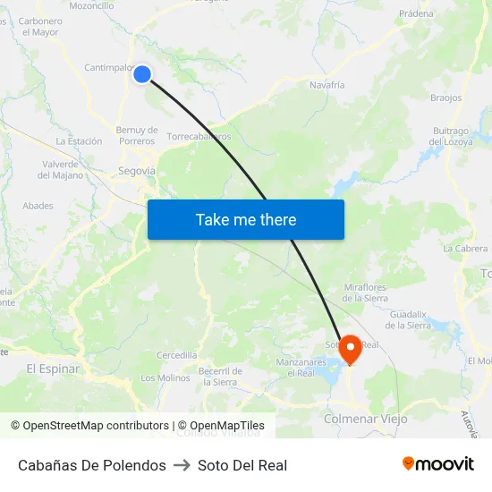 Cabañas De Polendos to Soto Del Real map