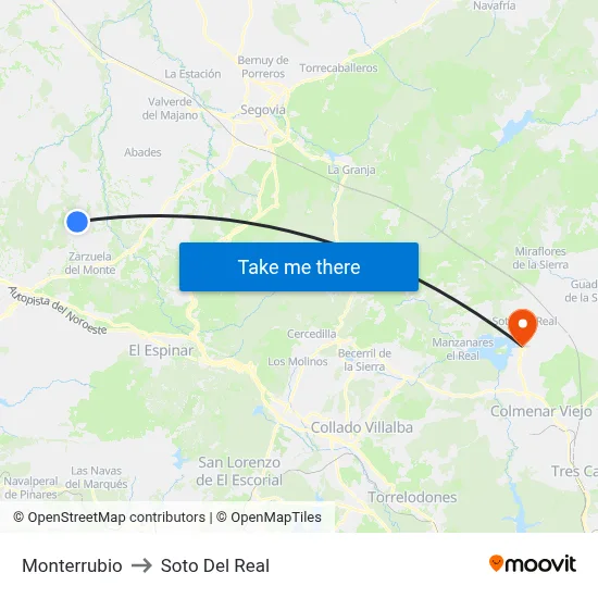 Monterrubio to Soto Del Real map