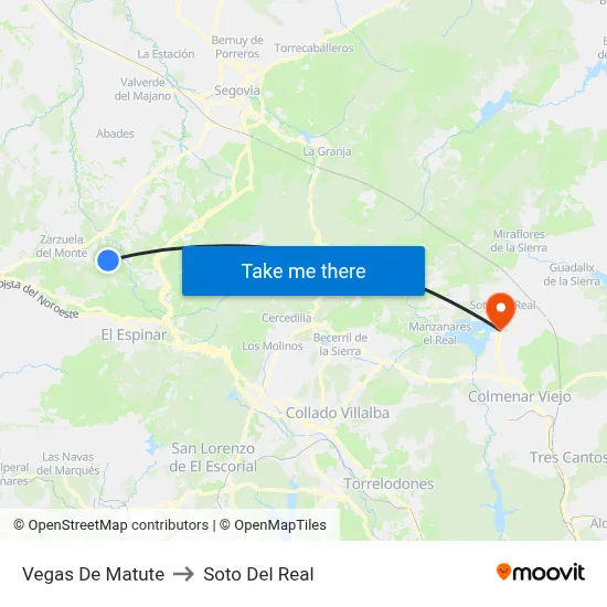 Vegas De Matute to Soto Del Real map