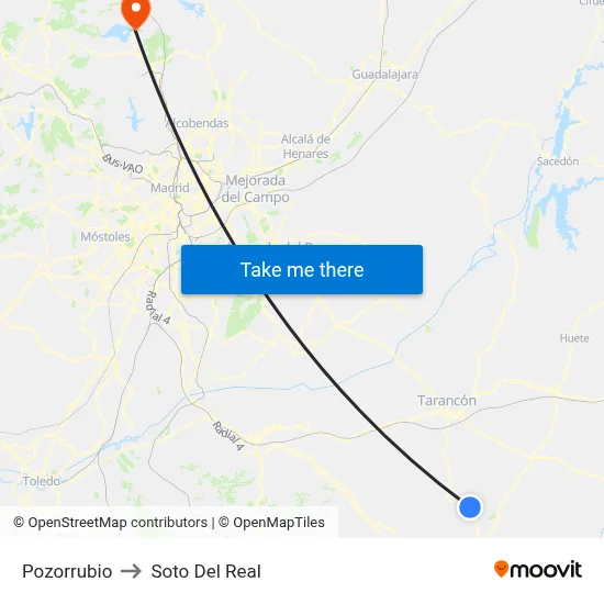 Pozorrubio to Soto Del Real map