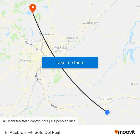 El Acebrón to Soto Del Real map