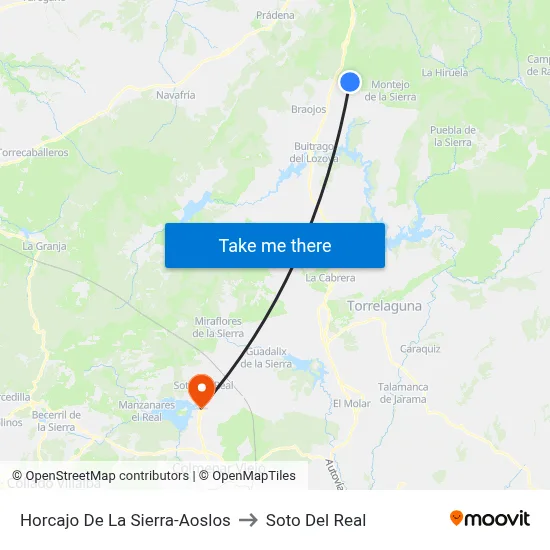 Horcajo De La Sierra-Aoslos to Soto Del Real map