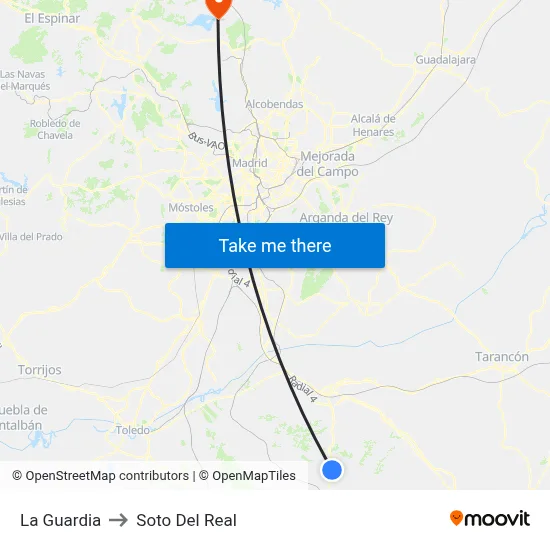 La Guardia to Soto Del Real map