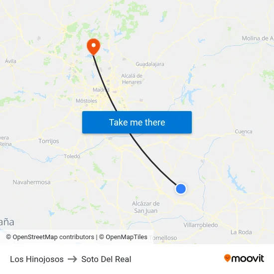 Los Hinojosos to Soto Del Real map