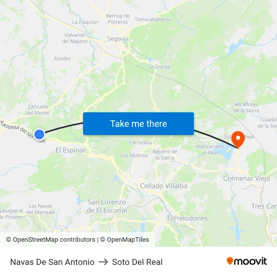 Navas De San Antonio to Soto Del Real map