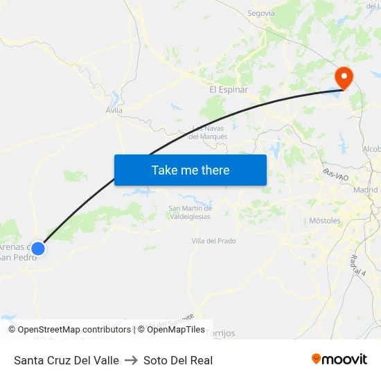 Santa Cruz Del Valle to Soto Del Real map
