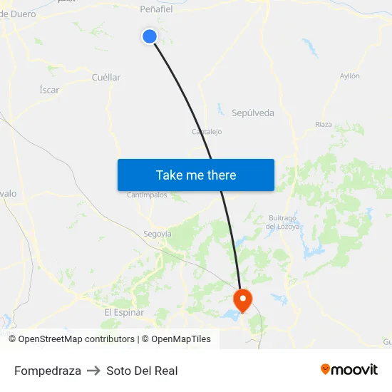 Fompedraza to Soto Del Real map