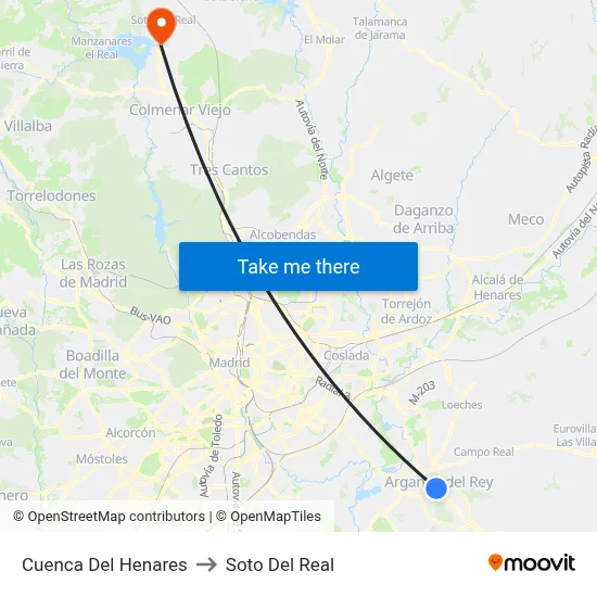 Cuenca Del Henares to Soto Del Real map