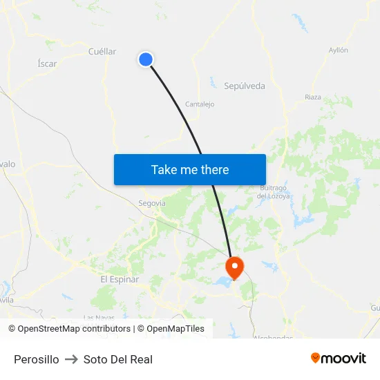 Perosillo to Soto Del Real map